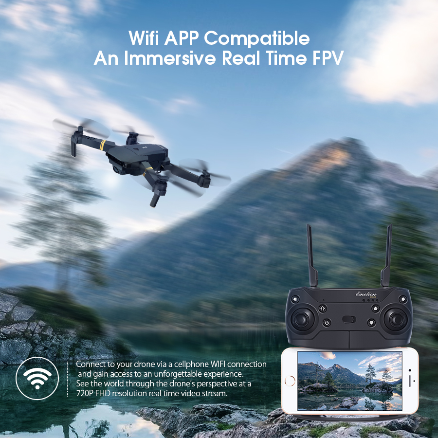 Eachine-E58-WIFI-FPV-mit-720P1080P-HD-Weitwinkelkamera-Hohe-Haltemodus-Faltbarer-RC-Drohne-Quadcopte-1212232-3